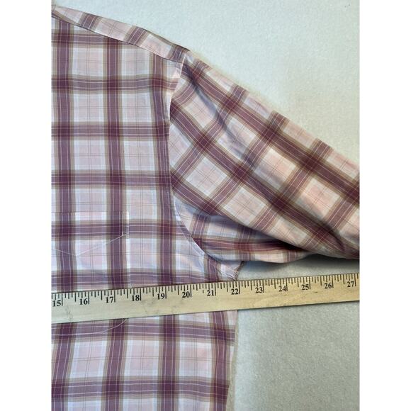 BONOBOS Mens Button Down Shirt Size L TAILORED FIT Purple Plaid Long Sleeve - Picture 3 of 9